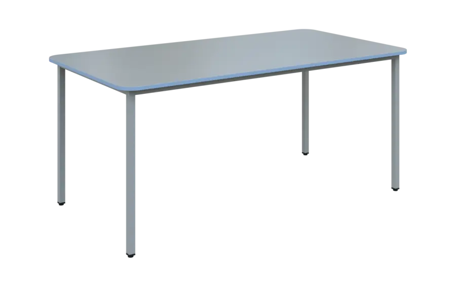 JSBR 170N Jídelní stůl 1700 x 900 mm, deska šedá s hranou blankyt / podnož stříbrná